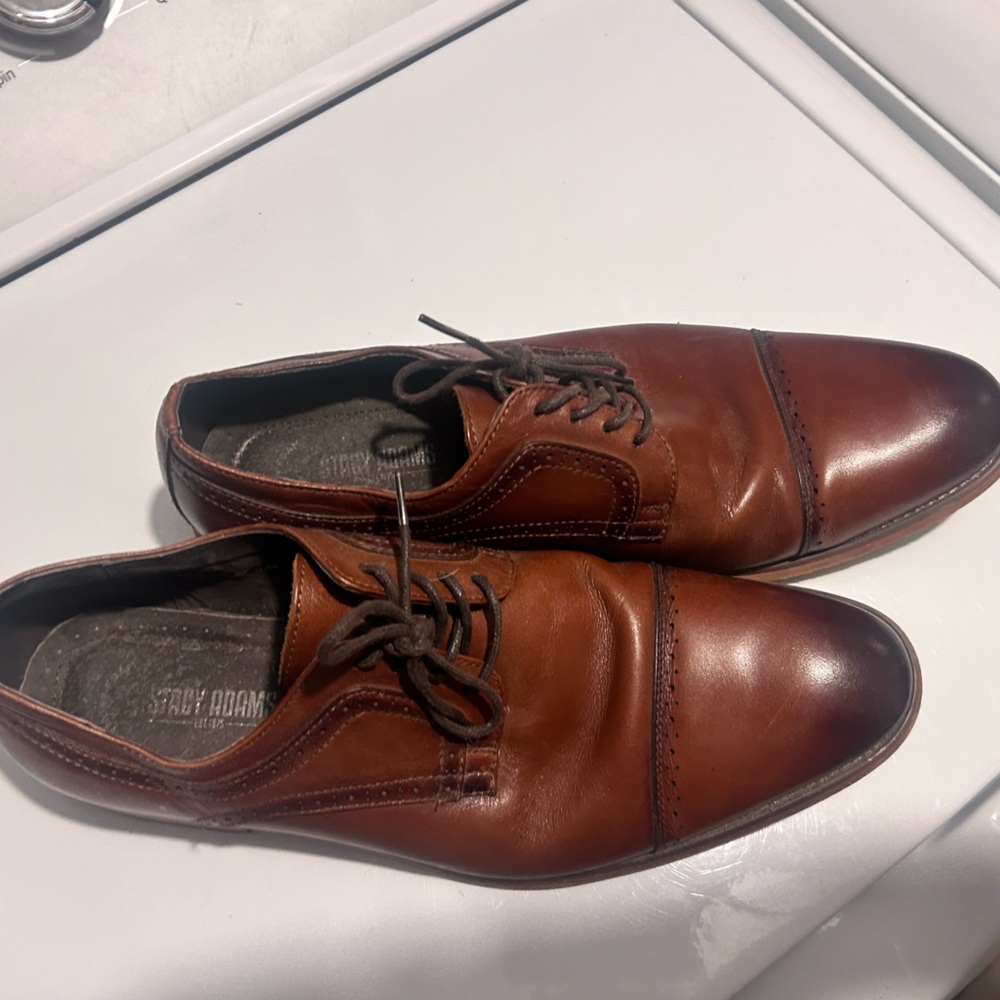 Stacy Adams Dickinson Cap Toe Oxford Dress Shoes Cognac Mens 11.5